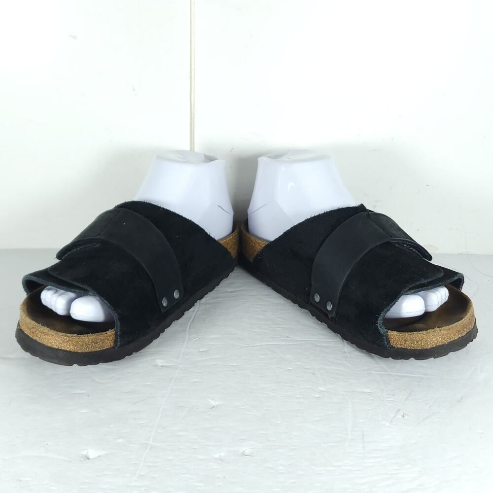 Birkenstock Women's Kyoto US7 EU38 Black Suede Nubuck Slip-On Slide sandals - Picture 5 of 16